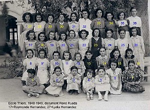 SIDI BEL ABBES ECOLE THIERS FILLES 1948 XXX